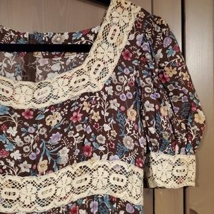 Vintage floral empire waist prairie dress